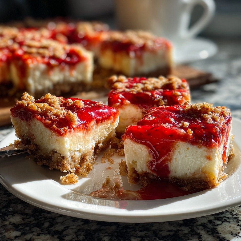 Strawberry Shortcake Cheesecake Bars