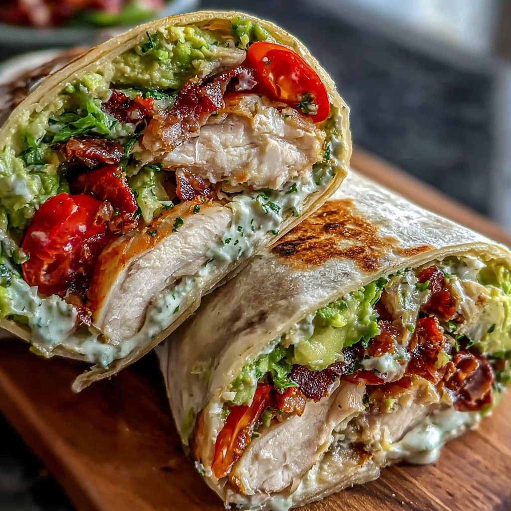 Easy Lunch Chicken Avocado Wrap