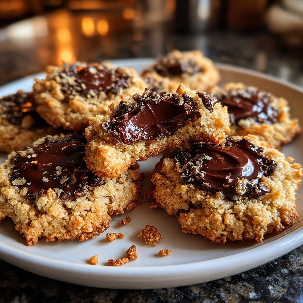 Chocolate Hazelnut Thumbprint Cookies