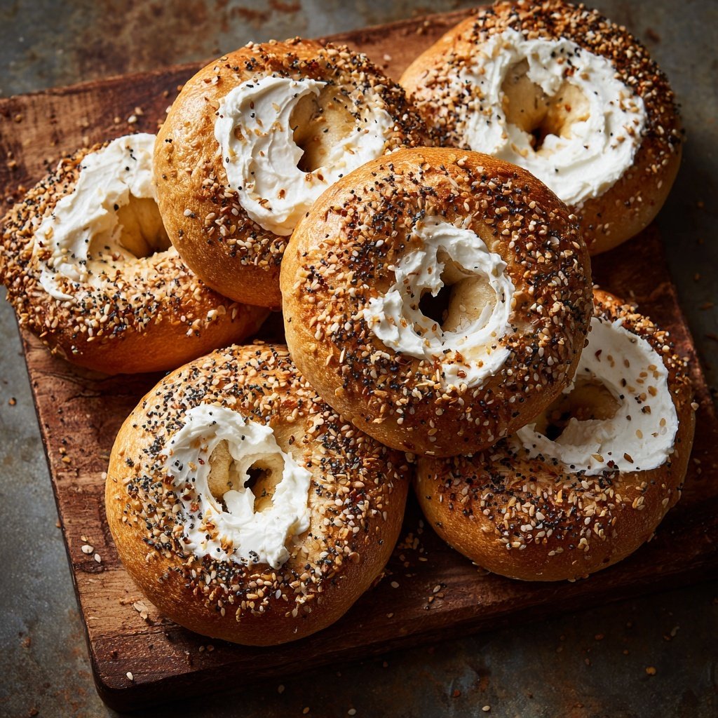 Soft Homemade Bagels With Yogurt
