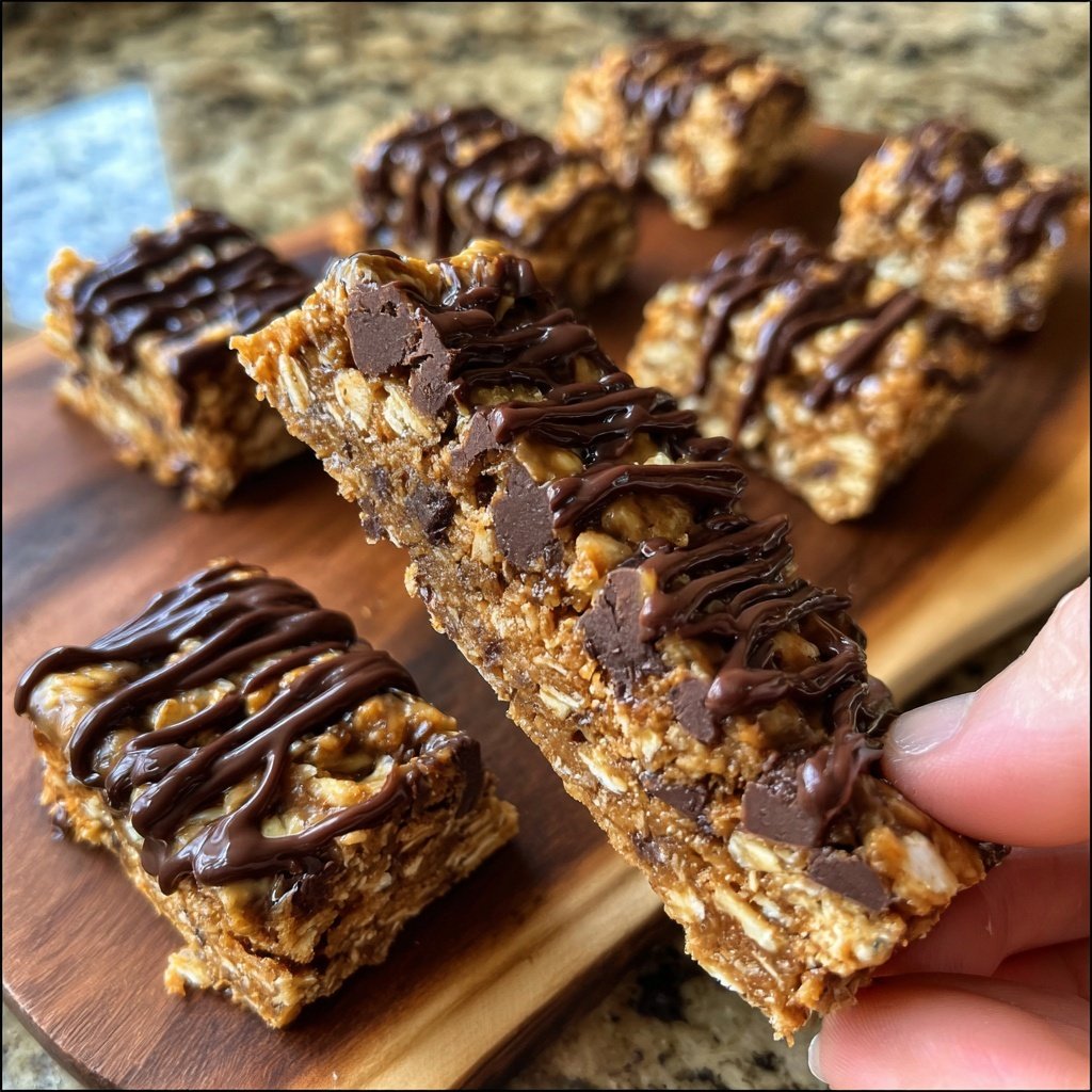 Chocolate Peanut Butter Date Snack Bars