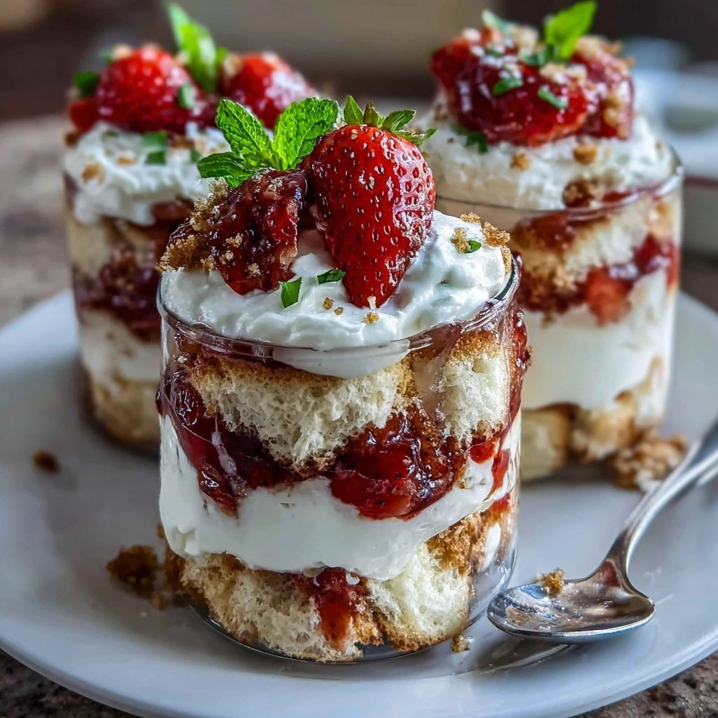 Strawberry Angel Food Cake Parfaits